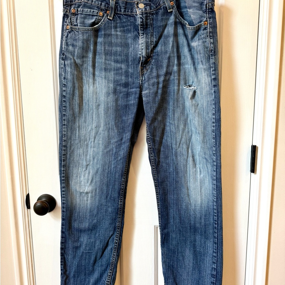 Levi's Blue Straight Jeans with Classic Fading
